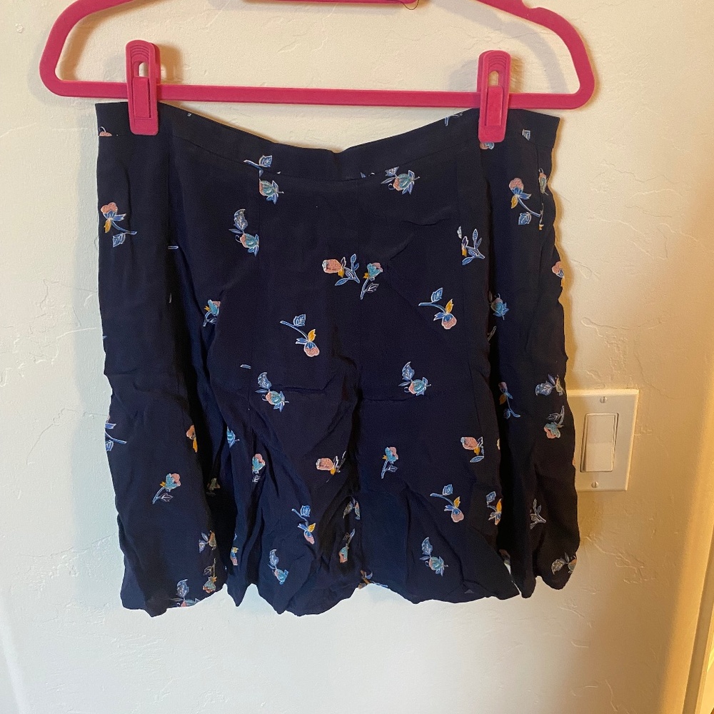 navy loft floral skirt